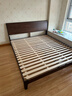 源氏木語(yǔ)實(shí)木床臥室雙人床南美胡桃木斜靠大板床1.8*2.0m低鋪+墊J56京享家 曬單實(shí)拍圖