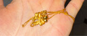 中國黃金（CHINA GOLD）黃金吊墜女足金蝴蝶結項鏈首飾教師節實(shí)用生日禮物送女友老婆愛(ài)人 重版瓜子扣蝴蝶結吊墜 約1.5g【贈銀鏈】 曬單實(shí)拍圖