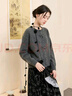 三彩【蝶舞芳菲】2025冬季新款新中式毛衣蝴蝶盤(pán)扣針織開(kāi)衫寬松女 深邃灰 M 160/84A 曬單實(shí)拍圖