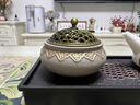 鏤空蓋家用室內陶瓷香爐檀香沉香塔香盤(pán)香仿古禪意香薰爐茶道香爐 陶瓷描金香爐 曬單實(shí)拍圖