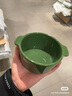 無(wú)印良品（MUJI） 炻瓷 雙耳烤碗 微波爐烤箱用烤盤(pán)餐具 空氣炸鍋用 家用 綠色  15.8cm 曬單實(shí)拍圖