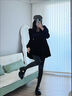 貓人高個子打底褲女灰色加長款秋冬季外穿加絨加厚壓力顯瘦腿連褲襪春 中灰【單條裝 壓力顯瘦】 L /高個子【冬季厚絨-290g】-5-5℃ 曬單實拍圖