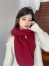 viney圍巾女冬季2025新款保暖針織毛線(xiàn)圍脖元旦生日新年禮物送女友老婆 酒紅色-高端禮盒裝 曬單實(shí)拍圖
