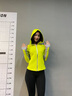 馬甲線(xiàn)運動(dòng)外套晨跑速干健身服戶(hù)外跑步修身上衣保暖防曬運動(dòng)服冬女款 熒光黃綠撞灰 M （105-115斤） 曬單實(shí)拍圖