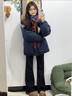 棉致工裝派克羽絨棉服女2025年秋季新款常規美式情侶大毛領(lǐng)羽絨棉衣外 藏青色 XL 曬單實(shí)拍圖