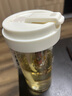 中麒水杯花茶杯男女學(xué)生高顏值吸管杯運動(dòng)杯子便攜耐高溫咖啡折疊杯 椰奶白 600ml【雙飲口+茶倉】 曬單實(shí)拍圖