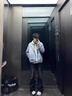 卡圖弛微喇痞帥直筒牛仔褲男春秋季美式高街潮流寬松顯瘦百搭闊腿長(cháng)褲子 黑灰色 XL 【建議120-140斤】 曬單實(shí)拍圖