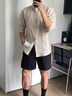 PITC輕奢2025新款亞麻長(cháng)袖襯衫男士圓領(lǐng)復古襯衣春夏 Linen Color / 亞麻色 XL 曬單實(shí)拍圖