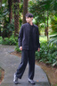 海瀾之家（HLA）夾克男外套25款輕商務(wù)牛奶絲行政夾克春秋季印花立領(lǐng)外套男爸爸款 合體版型-藏青30 L 175/92A 推薦69~75kg 曬單實(shí)拍圖