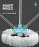 凈安美通用圓頭旋轉拖把 360度雙驅動(dòng)加強桿家用吸水自動(dòng)甩水桶拖布無(wú)桶 綠色 免手洗拖把不帶桶 1桿+3頭 曬單實(shí)拍圖