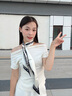 長(zhǎng)條小絲巾女士春秋新款高檔洋氣領(lǐng)巾配襯衫護(hù)頸圍脖圍巾媽媽禮物 小茶花字母-白色 約150*14cm 曬單實(shí)拍圖