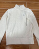 Polo Ralph Lauren毛衣絞花高領(lǐng)半拉鏈長(cháng)袖白色兒童款男女同款 白色 M 曬單實(shí)拍圖