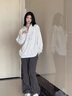 衣品元半拉鏈衛衣女裝2025秋冬裝新品美式復古慵懶風(fēng)寬松polo領(lǐng)上衣外套 白灰色 M 80-100斤 曬單實(shí)拍圖