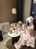 TPNY甜美Kitty貓珊瑚絨睡衣女款冬季2025加厚毛絨連帽睡袍大碼睡裙 粉紅色 單件睡袍 S 建議（80-95斤） 曬單實(shí)拍圖
