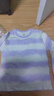 唐獅（TonLion）女童純棉長(cháng)袖T恤春秋季新款中大童條紋上衣舒適打底衫 紫色 150 曬單實(shí)拍圖