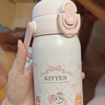 膳魔師（THERMOS）小學(xué)生316L不銹鋼吸管杯安全鎖扣幼兒園兒童開學(xué)水杯460ml 粉 曬單實拍圖