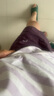 蕉內(nèi)（Bananain）王一博同款305H純棉睡衣男女士100%棉情侶家居服短袖短褲套裝夏季 【短褲款條紋】粉紫橫條紋 L 曬單實拍圖