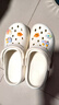 名創(chuàng  )優(yōu)品（MINISO）洞洞鞋男女夏季外穿涼鞋防滑厚底踩屎感包頭涼拖鞋 白色+海洋星星 曬單實(shí)拍圖