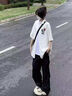 MAYBEYOND工裝褲男士春秋季戶外直筒褲美式運(yùn)動休閑褲子男MA93黑色XL 曬單實(shí)拍圖