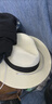登牛路印Logo跨境爆款夏季男女士巴拿馬草帽戶(hù)外大檐沙灘帽折疊禮帽 三折帶款白色 M（5658cm） 曬單實(shí)拍圖