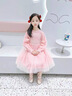 Dudant國際品牌女童連衣裙春秋2025新款裙子女孩秋裝高端禮服生日公主裙 粉色 130 cm 曬單實拍圖