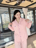 貓人純棉睡衣女士100全棉春秋季帶胸墊開衫長袖套裝大碼寬松家居服 清新綠 【100%純棉 免穿文胸】 L 【158-165cm/100-120斤】 曬單實拍圖