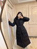 厚公主長款羽絨服女2025冬季新款修身顯瘦加厚保暖外套大毛領過膝 黑色 M 310G建議105-120斤 曬單實拍圖