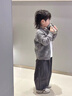 G.DUCKKIDS小黃鴨童裝男童秋裝套裝2025新款兒童毛衣外套三件套寶寶春秋衣服 灰色三件套 120 (建議105-115cm 4-5.2周歲) 曬單實(shí)拍圖