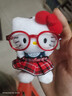 夢(mèng)泡包包掛件鑰匙扣女凱蒂貓哈嘍kt貓女生玩偶公仔禮物kitty掛件周邊 紅格裙KT帶眼鏡 曬單實(shí)拍圖