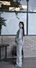 愛(ài)莉安娜孕婦春秋套裝時(shí)尚洋氣時(shí)髦休閑寬松大碼圓領(lǐng)衛衣春裝慵懶 灰色套裝 L 曬單實(shí)拍圖