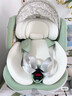 Prigel兒童安全座椅舒安pro嬰兒車(chē)載寶寶0-12歲汽車(chē)用新生嬰幼兒可坐躺 舒安pro 奶油青提（支撐腿） 曬單實(shí)拍圖