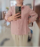 Dudant襯衫女2025新款輕奢感減齡洋氣棉麻上衣高端媽媽長(cháng)袖亞麻襯衣 暗粉長(cháng)袖 S 106斤內穿 曬單實(shí)拍圖