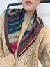啄木鳥(niǎo)真絲方巾羊毛圍巾真絲小絲巾女韓版新款春秋冬季保暖時(shí)尚百搭禮盒 金碧輝煌丨雙面真絲羊毛 曬單實(shí)拍圖