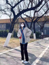 愛(ài)麥依美式復古針織夾克衛衣外套女春秋季新款棒球服薄款外搭開(kāi)衫感 淺灰色款 L 96-115斤 曬單實(shí)拍圖