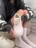 COSMICKISS厚底小白鞋子女秋季新款百搭潮流板鞋休閑輕便時尚學生運動鞋子 白色【36碼】 曬單實拍圖