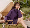 鴨鴨短款羽絨服女2025年冬季新款寬松休閑時(shí)尚工裝連帽派克服鴨絨外套 紫色 M (160) 曬單實(shí)拍圖