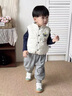 G.DUCKKIDS小黃鴨童裝羽絨馬甲秋冬季新款嬰幼兒衣服男寶寶白鴨絨背心外出服 米色 80尺碼9-12個(gè)月建議寶寶75-85cm 曬單實(shí)拍圖