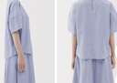 無印良品（MUJI）女式 涼感 短袖罩衫t恤上衣打底衫女款內搭25年夏季女裝 涼感物語 薩克森藍條紋 XL (165/92A) 曬單實拍圖