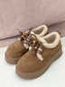 ZHR勃肯鞋女冬軟底保暖棉鞋加絨短靴厚底毛毛雪地靴女鞋JF361B棕色37 曬單實(shí)拍圖