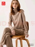 優(yōu)衣庫女裝HEATTECH搖粒絨兩翻領(lǐng)套頭衫/長(cháng)袖高領(lǐng)470142 32 深米色 S /155/80A 曬單實(shí)拍圖