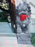 布蘭格迪石獅子一對青石看門(mén)鎮宅家用大門(mén)口石獅子漢白玉石雕墓前小號擺件 青石高30cm一對 曬單實(shí)拍圖