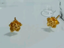 六福珠寶 足金玫瑰花黃金耳釘女款金耳飾 計價(jià) GMG50042 約1.87克 曬單實(shí)拍圖