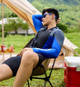 速比濤（Speedo）逐浪系列戶(hù)外泳裝水陸兩用溫泉度假防曬開(kāi)衫外套男款 黑/藍 L 曬單實(shí)拍圖