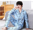 男孩睡衣12一15歲純棉冬季8一13新款春秋男孩子睡衣青少年睡衣男純棉初高中學(xué)生長(cháng)袖12-20歲套裝 3804熊藍色 170 24碼(建議身高165-170CM) 曬單實(shí)拍圖