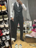 皮爾卡丹（pierre cardin）新郎西服套裝男士商務(wù)職業(yè)正裝結婚禮服痞帥休閑修身大碼西裝男 深灰四件套(西服+西褲+馬甲+襯衫) 4XL 曬單實(shí)拍圖