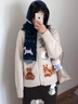 森馬（Semir）學院風針織開衫女秋冬miu系毛衣外套韓系拉鏈提花寬松慵懶風上衣 米杏色版 M 建議95-105斤 曬單實拍圖