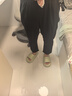 奧洛黛婭冰絲哈倫褲女夏季薄款寬松顯瘦大碼休閑直筒九分速干褲束腳運(yùn)動(dòng)褲 黑色 L 曬單實(shí)拍圖