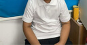 羅蒙男童短袖polo衫校園服飾春夏新款T恤女童班服 白色短袖POLO衫 150 曬單實(shí)拍圖