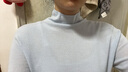 茵曼（INMAN）2025秋冬女裝新款高領(lǐng)羊毛衫百搭顯瘦打底針織衫 天藍色 M 曬單實(shí)拍圖
