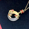 央創(chuàng)時(shí)尚中國(guó)黃金錦鯉項(xiàng)鏈女款平安扣玉吊墜女士生日禮物女生女友老婆S925 曬單實(shí)拍圖